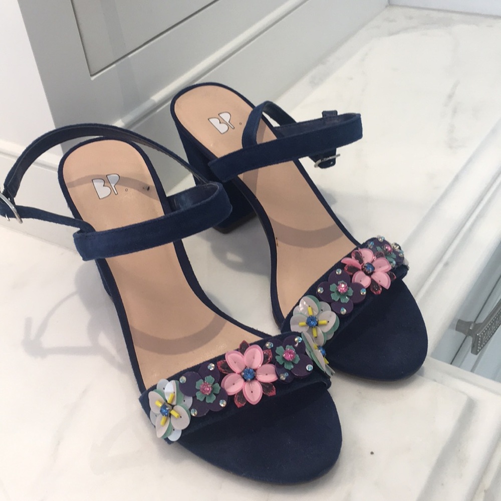 Blue suede sandals size 8
